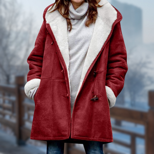 Mika Fleece Jacket | Bequeme weiche lange Fleecejacke für Frauen mit Kapuze